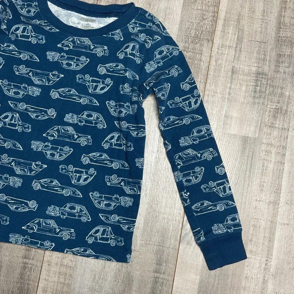 Gymboree Boys Blue Vintage Car Print Pajama Set 2-Piece Cotton Snug Fit Size 6